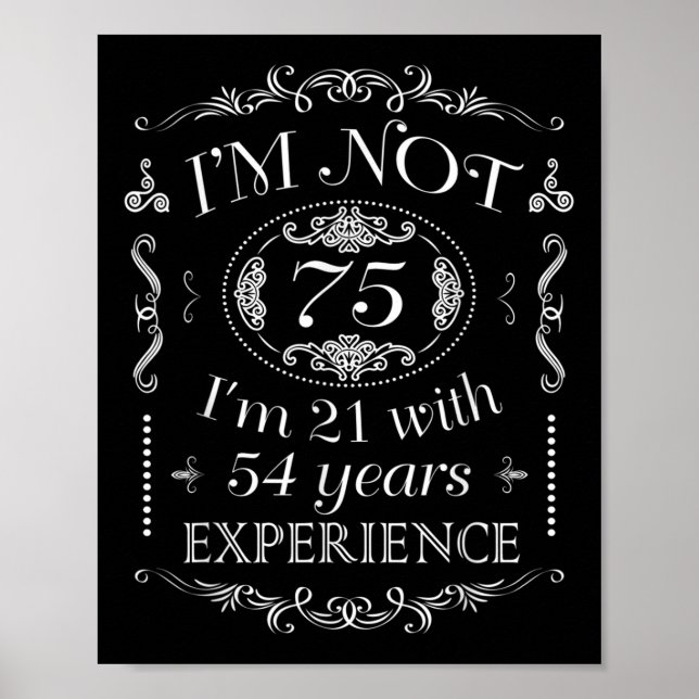 Im Not 75 Funny 75th Birthday  Poster (Front)