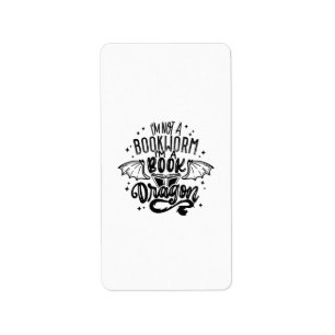 I'm Not A Bookworm I'm A Book Dragon Fantasy Book Label