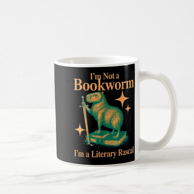 I'm not a bookworm i'm a literary rascal capybara  coffee mug (Right)