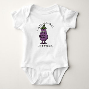 "I'm Not a Fruit, I'm a Problem" Funny Eggplant Me Baby Bodysuit