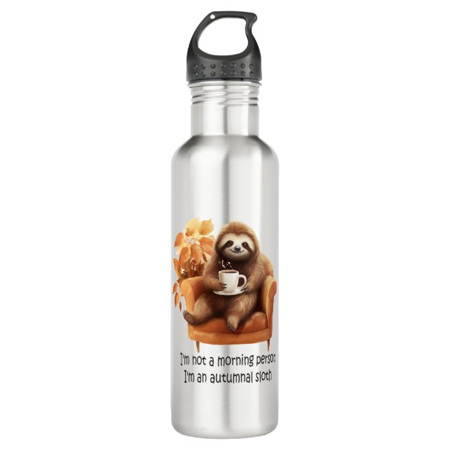 I'm Not a Morning Person Autumnal Sloth 710 Ml Water Bottle (Front)