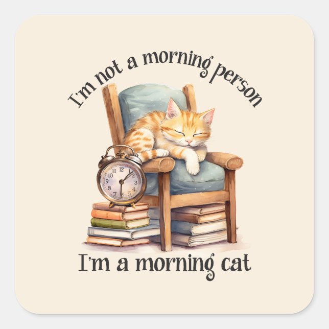 I'm Not A Morning Person Square Sticker (Front)