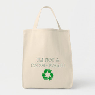 I'm not a paper bag, recycling tote bag