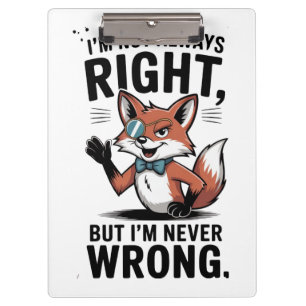 "I'm Not Always Right, But I'm Never Wrong" Clipboard