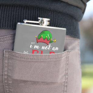 I'm not an Elf i'm just short funny christmas men Hip Flask