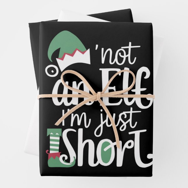 I'm Not An Elf I'm Just Short Funny Christmas Xmas Wrapping Paper Sheet (In situ)