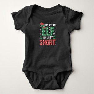 Im Not An Elf Just Short Funny Christmas Xmas Baby Bodysuit
