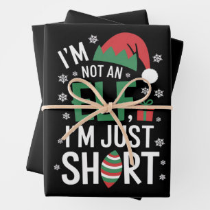 I'm Not An Elf Just Short Funny Christmas Xmas Wrapping Paper Sheet
