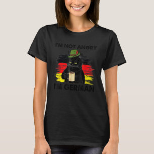 I'm Not Angry I'm German Germany Flag Cat Drinkin T-Shirt