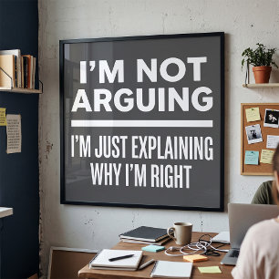 I'm Not Arguing Explaining Why I'm Right Poster