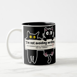 I'm not avoiding writing: Writer's Comic Strip Two-Tone Coffee Mug