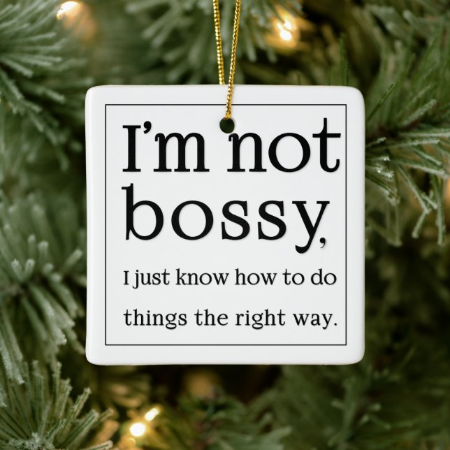 I'm not bossy ceramic tree decoration (Tree)