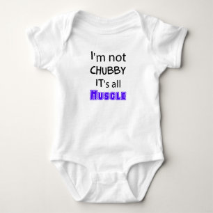 I'm Not Chubby It's All Musle (Blue) Baby Bodysuit