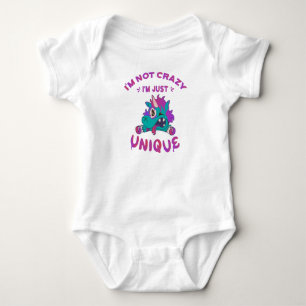 I'm not crazy I'm just unique, Mad Unicorn Baby Bodysuit