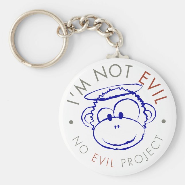 I'm Not Evil Circle Keychain (Front)