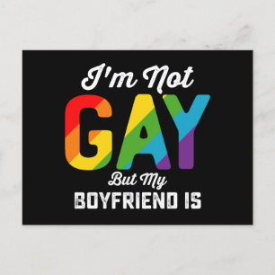 I'm Not Gay But My Boyfriend Is Funny LGBTQ Pride Postcard