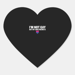 _I'm Not Gay But My Girlfriend Is_ Bisexual Pride Heart Sticker