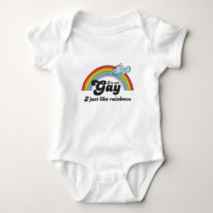 I'M NOT GAY, I JUST LIKE RAINBOWS BABY BODYSUIT