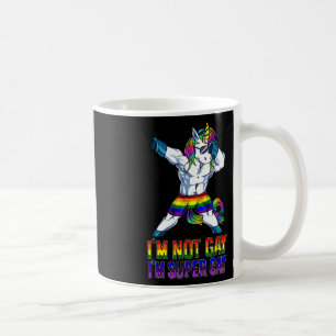 Im Not Gay Im Super Gay Lgbt Bodybuilding Unicorn  Coffee Mug