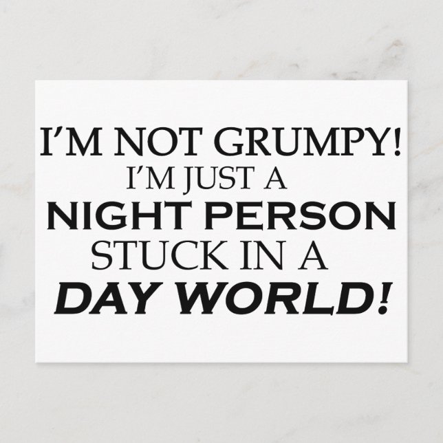 IM NOT GRUMPY POSTCARD (Front)