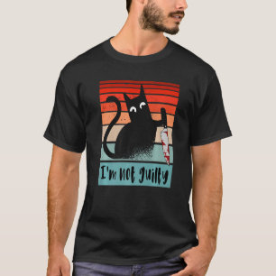 I'm not guilty Innocent Cat with knife Funny Hallo T-Shirt
