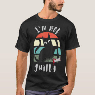 I'm not guilty Innocent Cat with knife  Halloween  T-Shirt