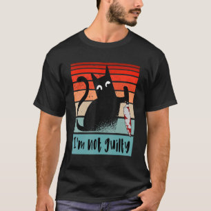 I'm not guilty Innocent Cat with knife Halloween T-Shirt