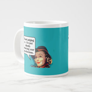 I'm Not Judging You... Retro Woman Large Coffee Mug