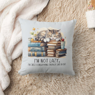 I'm Not Lazy Cute Cat Cushion