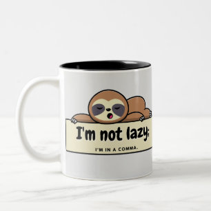 I'm not Lazy: Hilarious Writer's Comic Strip Two-Tone Coffee Mug