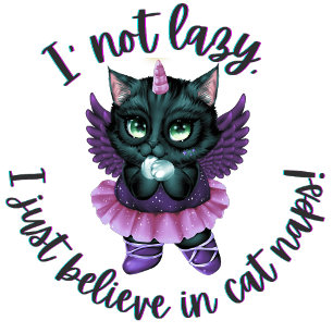 I'm Not Lazy I Just Believe in Cat Naps Typography T-Shirt
