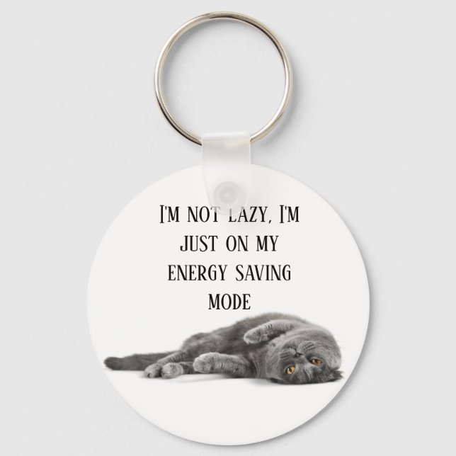 i'm not lazy+lazy cat   key ring (Front)