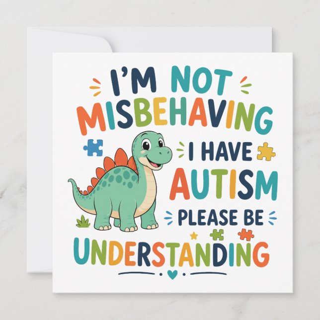 I'm not misbehaving, I have autism Invitation (Front)