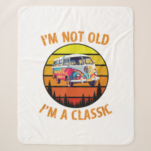 I'm Not Old I'm A Classic Car Retro Vintage Funny Sherpa Blanket