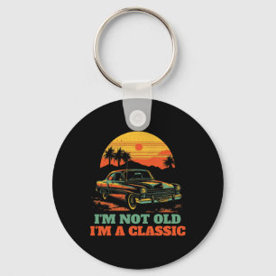 Im Not Old Im A Clic - Fathers Day - Vintage Car 2 Key Ring