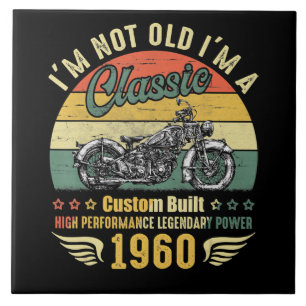 Im Not Old Im A Motorcycle Funny Art Gift Ceramic Tile