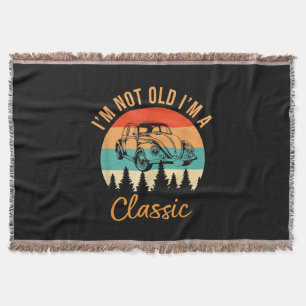 I'm Not Old I'm Classic Car Retro Vintage Funny Ca Throw Blanket
