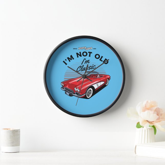 I'm not Old I'm Classic! Corvette 1961 Clock (Home)