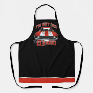 I'm Not Old I'm Classic - Retro Red Muscle Car Apron