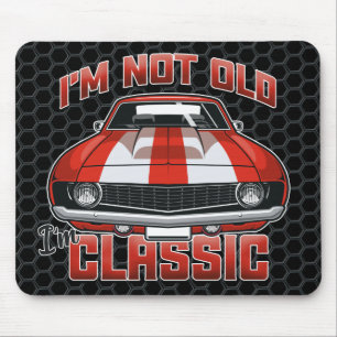 I'm Not Old I'm Classic - Retro Red Muscle Car Mouse Pad