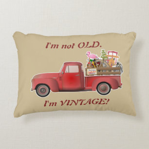 I'm Not Old. I'm Vintage! Little Red Truck Decorative Cushion