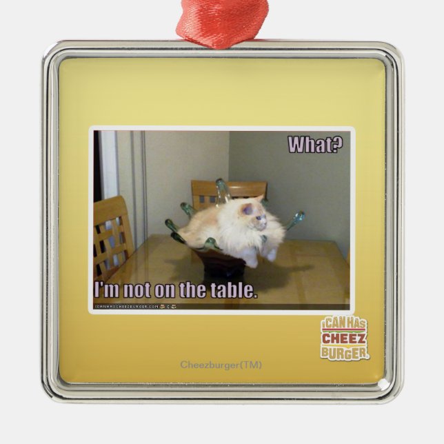 I'm not on the table metal ornament (Front)