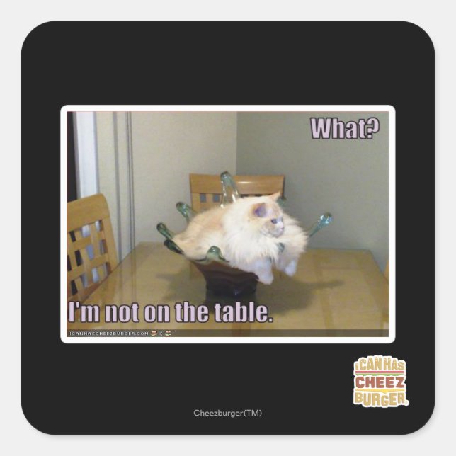I'm not on the table square sticker (Front)