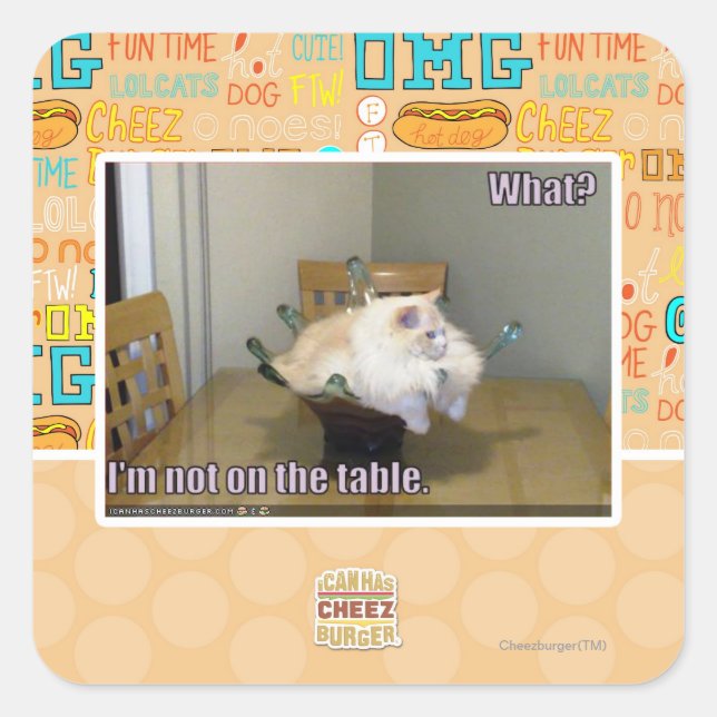 I'm not on the table square sticker (Front)