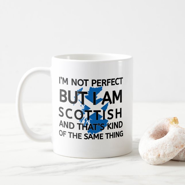 I'm Not Perfect I'm Scottish Funny Scotland Coffee Mug (With Donut)