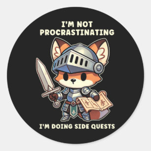 I'm Not Procrastinating I'm Doing Side Quests Game Classic Round Sticker