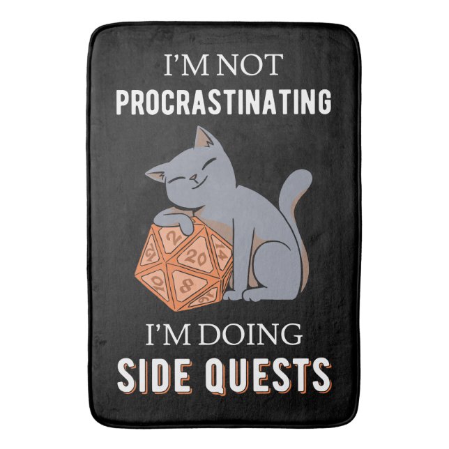 I'm Not Procrastinating I'm Doing Side Quests III Bath Mat (Front Vertical)