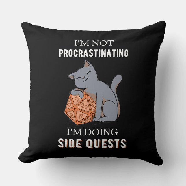 I'm Not Procrastinating I'm Doing Side Quests III Cushion (Front)