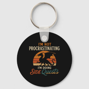 I'm Not Procrastinating I'm Doing Side Quests Retr Key Ring