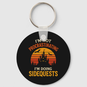 I'm Not Procrastinating I'm Doing Side Quests Retr Key Ring